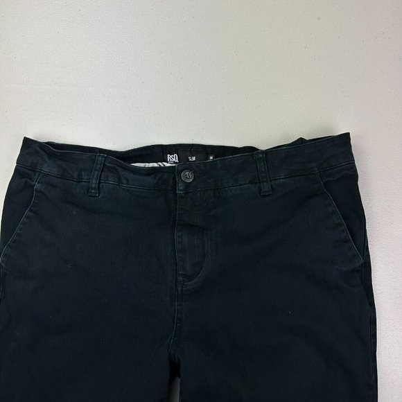 RSQ Jeans Mens Size 36x32 New York Slim Straight Stretch Black Casual - Picture 6 of 11